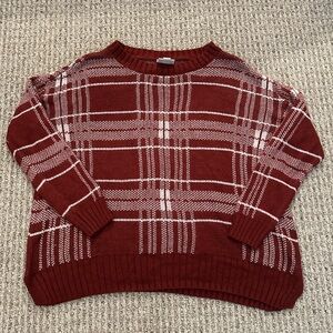 St. John's Bay Burgundy Plaid Sweater
